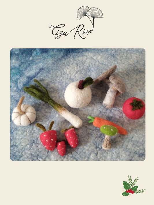 "Légumes & Fruites en laine"